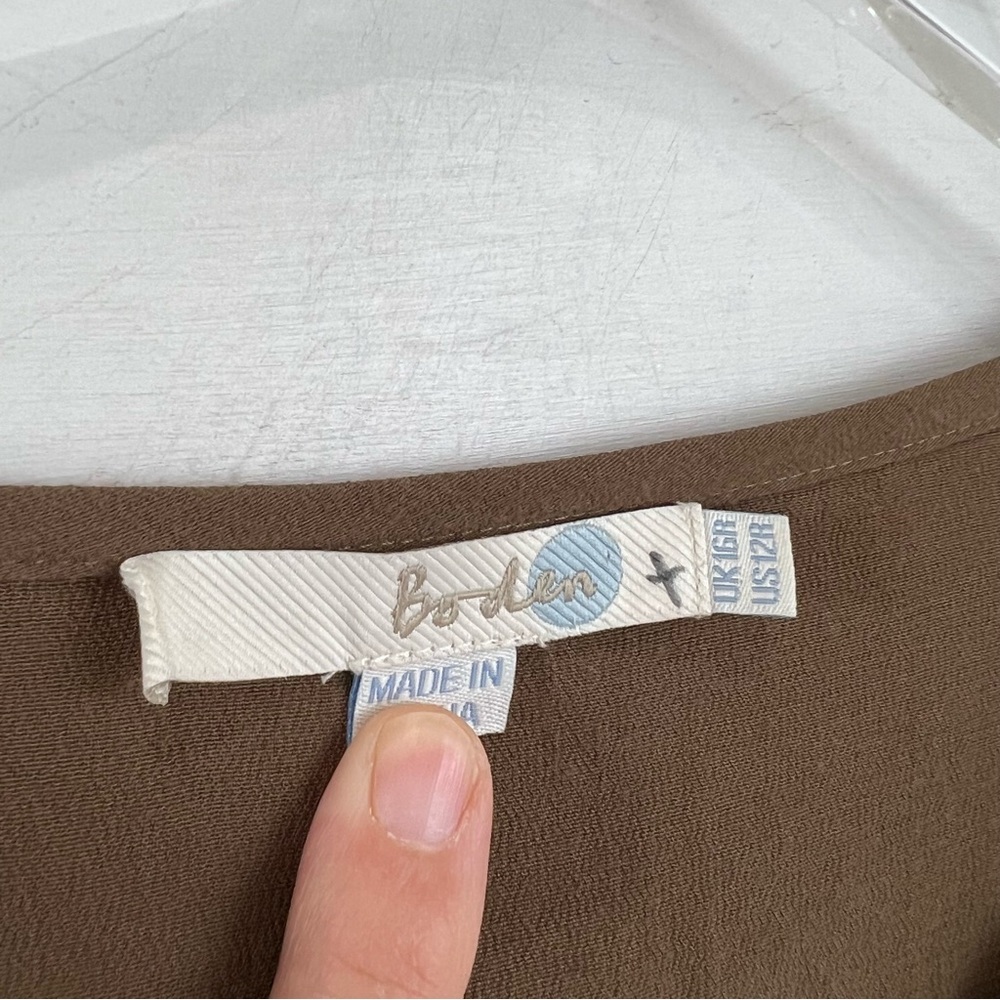 Boden Brown Tie-Waist Midi Dress - Picture 4 of 8